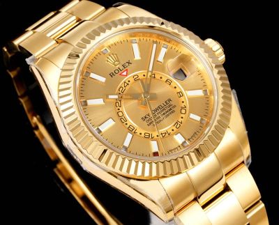 AR Factory Rolex Sky-dweller 42*14.5mm 316L Steel Gold Oyster Bracelet 9002 Movement Gold Watch
